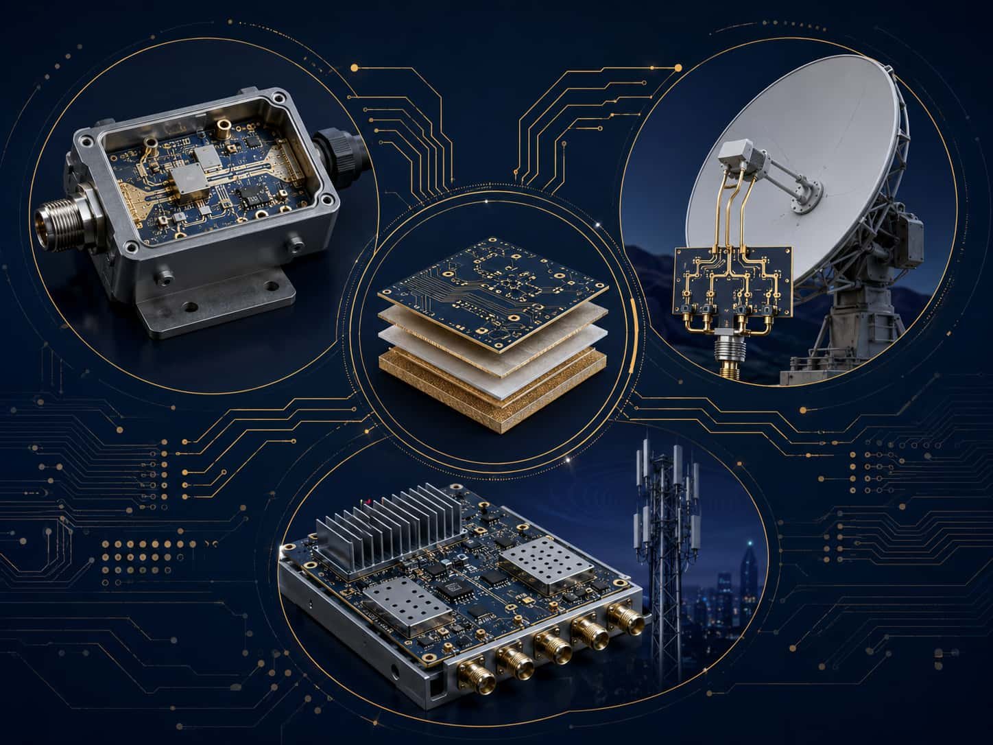 Engineer reviewing ZY PCB material specification and RF performance data comparing ZYF300CA with Rogers RO3003 before high frequency PCB manufacturing