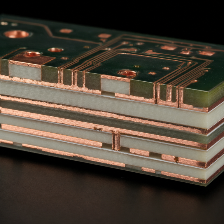 Featured image for copper thickness RF PCB guide showing different oz copper weights and their effect on minimum line width and etching tolerances in high frequency PCB manufacturing