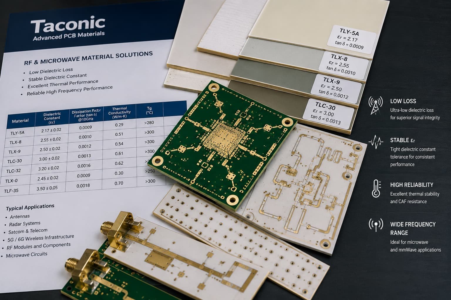 Taconic PCB Materials for RF and Microwave Applications