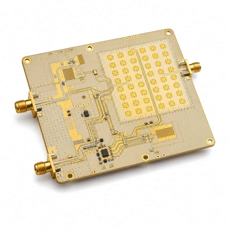 77 GHz automotive radar PCB on Rogers RO3003 PTFE substrate