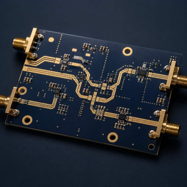 Rogers RO4003C PCB guide showing RO4003C hydrocarbon ceramic laminate for X-band fire control radar Ku-band VSAT and high frequency microwave circuit board design and manufacturing