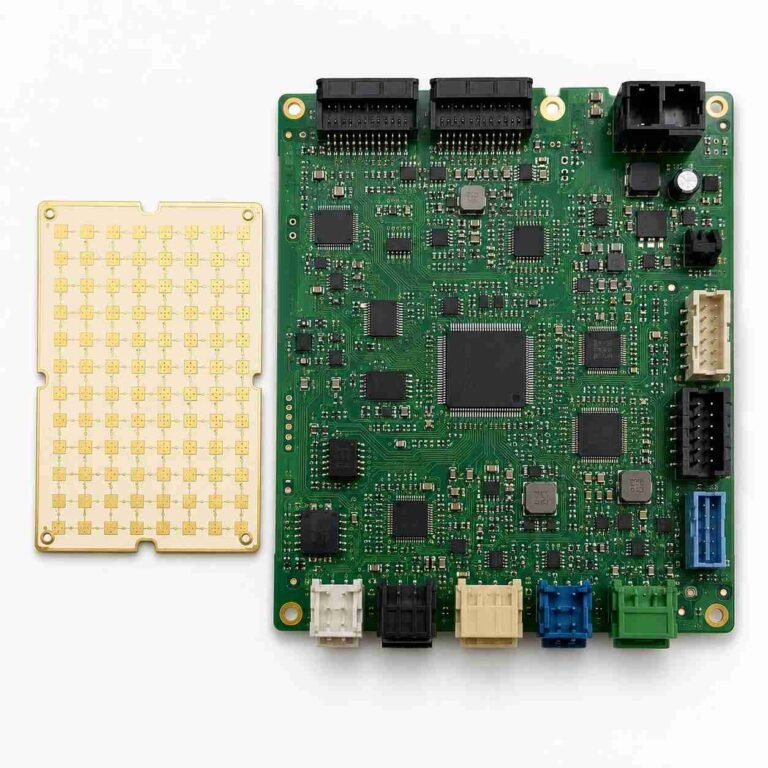 Automotive PCB manufacturer showing 77GHz radar PCB on RO3003 substrate and IATF16949 certified automotive electronics boards