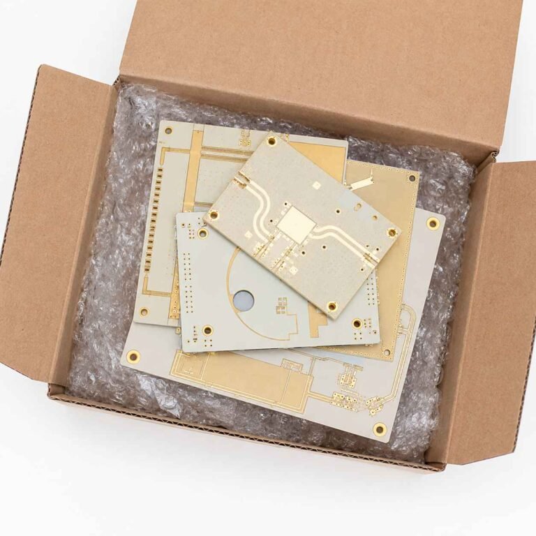 High frequency PCB prototype boards Rogers and PTFE ready for shipment from Riching PCB Shenzhen factory