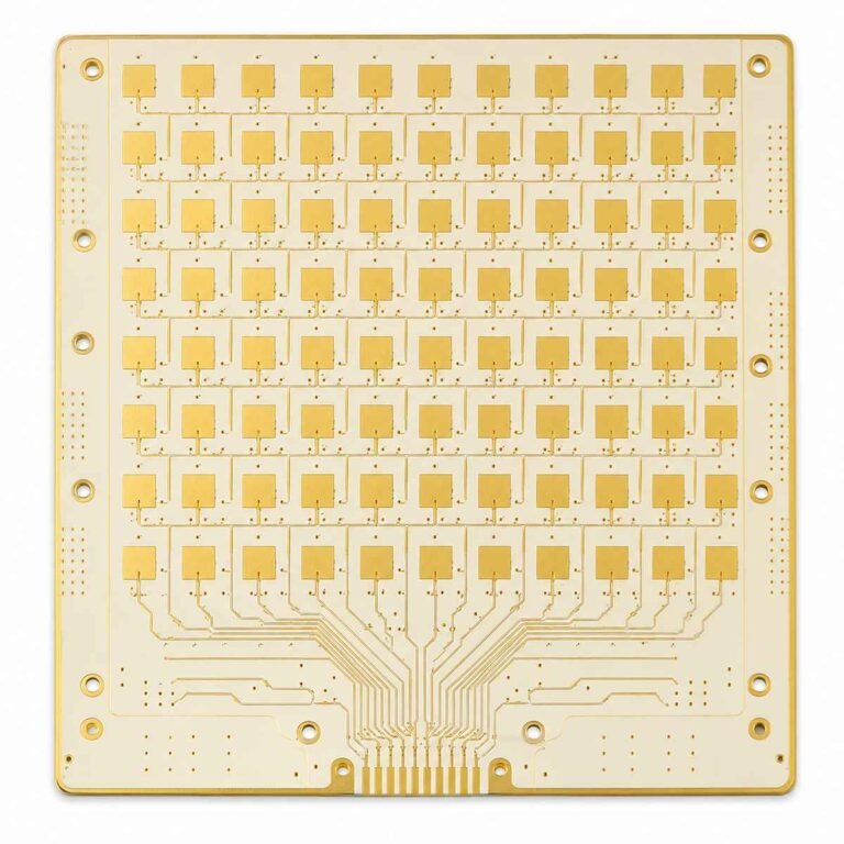 LEO satellite PCB design showing Ka-band Rogers RO3003 phased array panel board for small satellite terminal