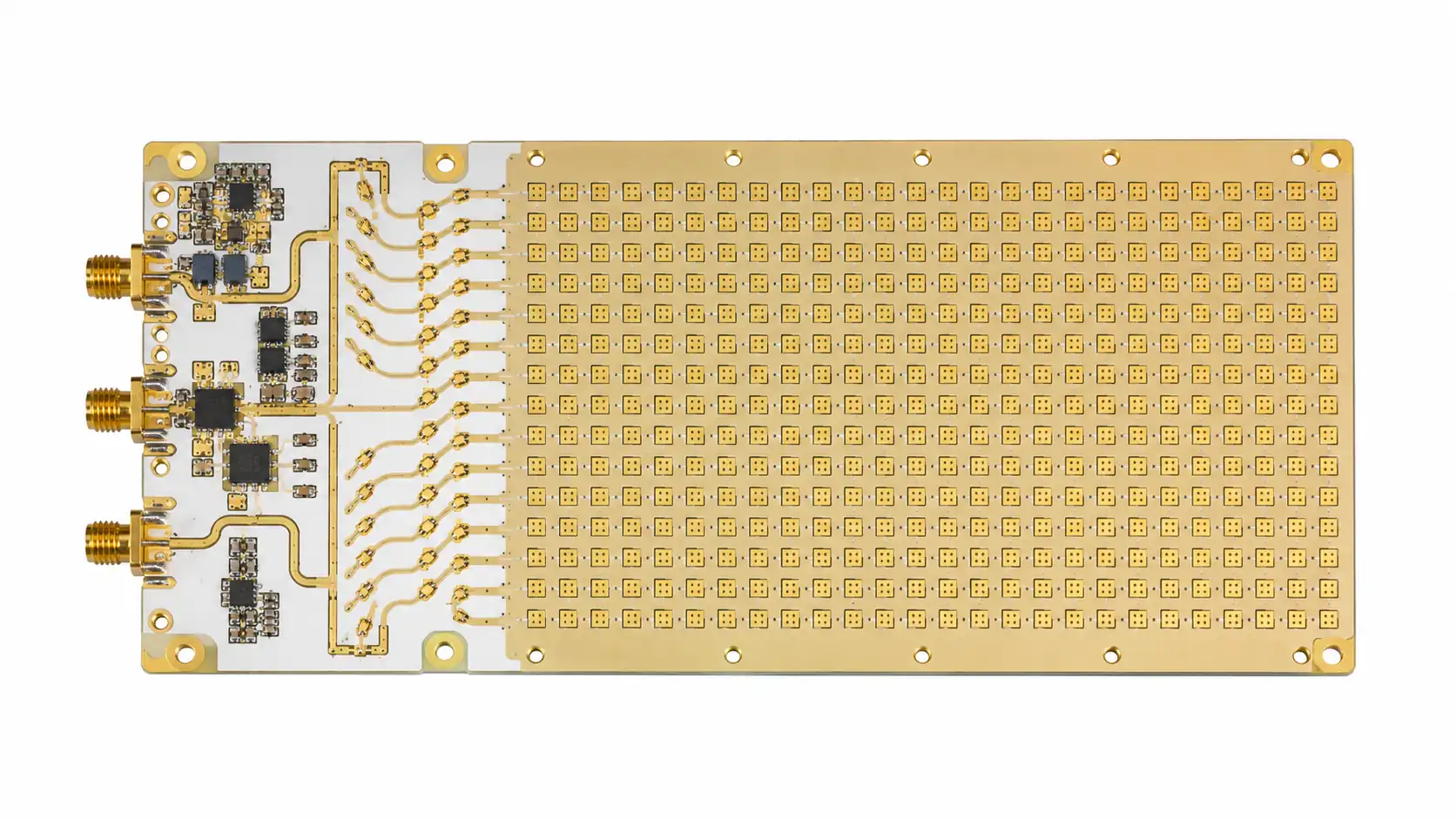 LEO satellite user terminal PCB with Ka-band phased array antenna on Rogers RO3003