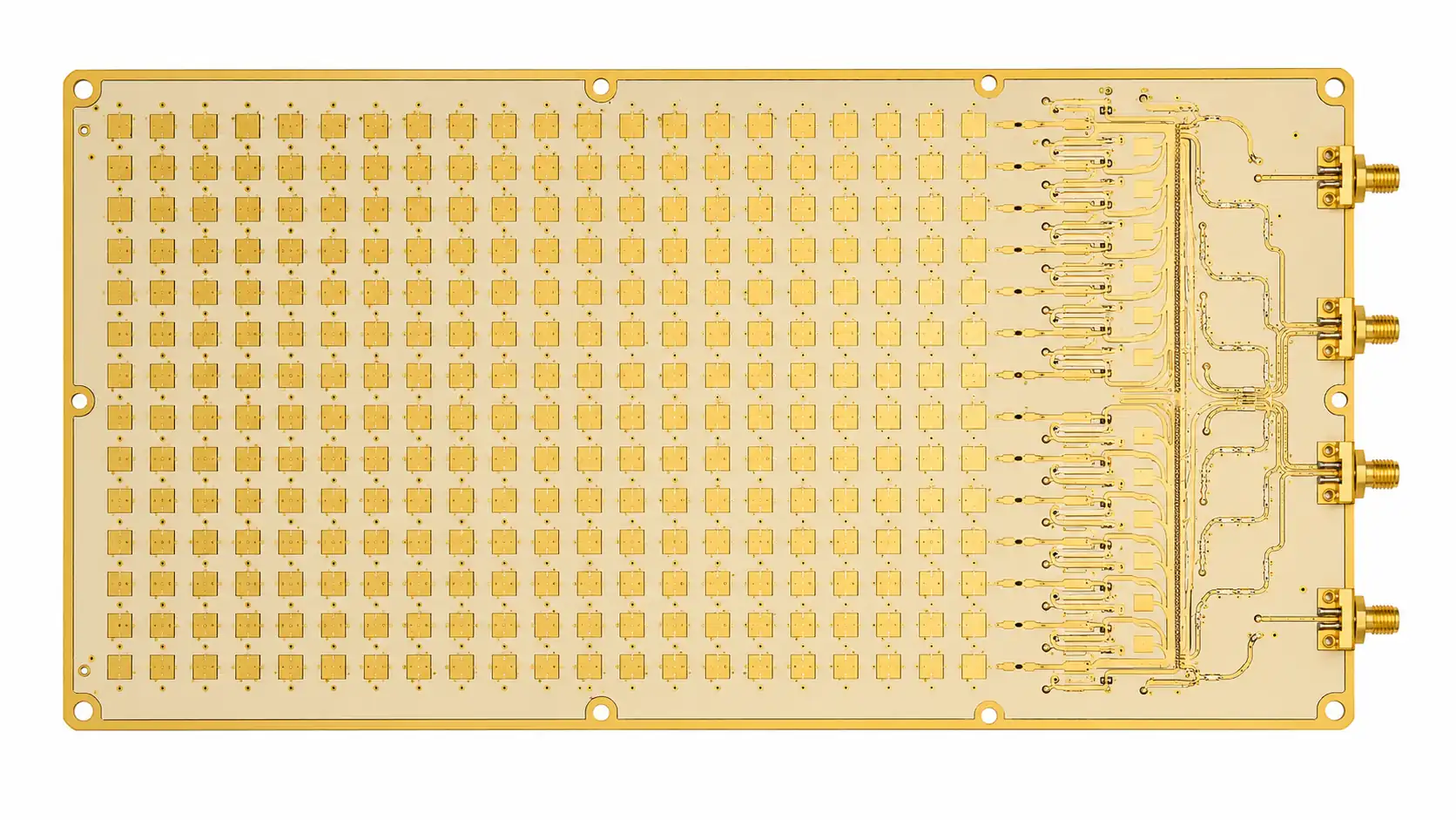 Phased array radar PCB for airborne active electronically scanned array AESA radar