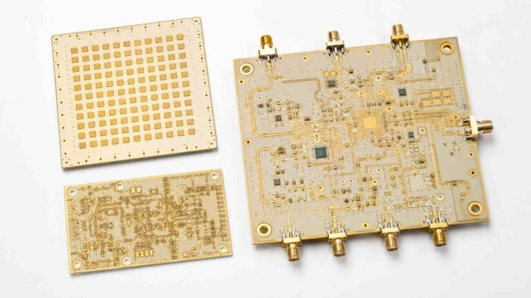 Rogers PCB manufacturer Riching PCB — RO3003 RT5880 PTFE PCB with Ka-band patch array and 77GHz radar circuit in Shenzhen factory