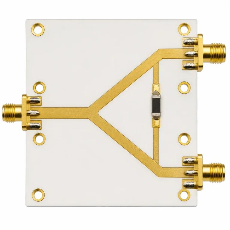 Taconic TLY-5 PTFE RF PCB substrate with microstrip transmission lines for high frequency applications